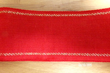 Kreuzstich- Stickband -  rot mit  Goldkante 2,30 m lang - 7 cm breit - NEU