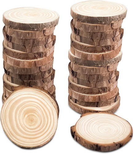 18x holzscheiben 10cm ohne - 18x, 7-10cm