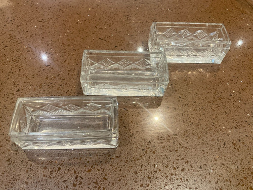 3er set geschliffenes glas - geschliffenes,