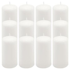 12er Set Stumpenkerze weiß