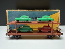 Spur H0 DDR DAHMER Autotransportwagen mit 4 Trabant TOP&OVP DC Piko Modellbahn 