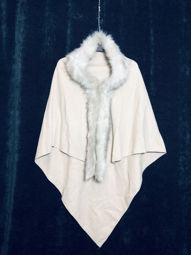 Damen winter kunstpelz poncho - winter,