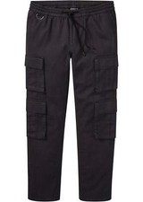 Neu Regular Fit Cargohose Straight Gr. 48 Schwarz Herrenhose Pants Cargo-Hose