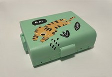 Lunchbox HOME CREATION  Tiger & Dots Mintgrün Kinder Brotbox Frühstück 3 Kammern