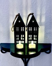 2 neue Teelichthäuser mit Stern von Boltze mit 2 LED Lichter