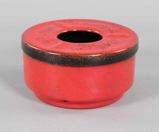 Stövchen aus Metall mit Emaille, emailliert, 70er Jahre DDR Vintage