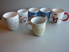 Große Weihnachtstasse - Weihnachtsmann, Engel, Schneemann - Tasse Weihnachten