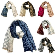 Schal mit Stern Paisley Motiv Farbverlauf Herbst Winter Schal Wolle Übergang