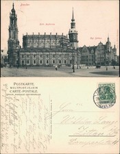 Ansichtskarte Innere Altstadt-Dresden Hofkirche mit Baugerüst 1907