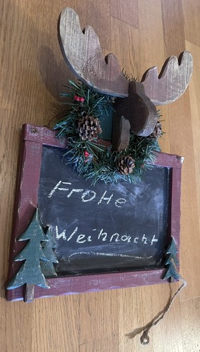 Tafel mit elch - elch, holz