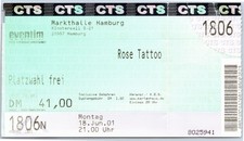Rose Tattoo Ticket 2001 Tour -