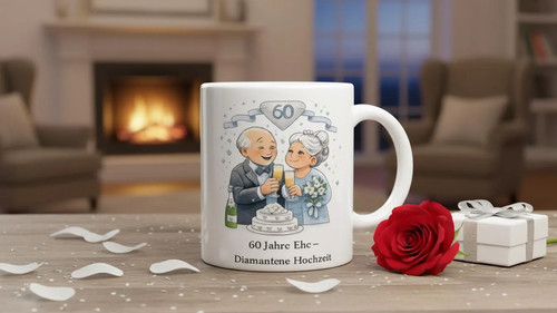 Tasse diamanthochzeit 60 - tasse,