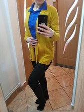 Cardigan lang damen senfgelb - damen,