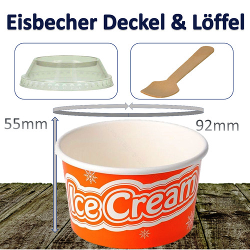 Eisbecher papier orange 240ml - eisbecher,