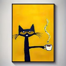 Leinwanddruck schwarze Katze