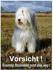Bobtail-Hund-Aluminium-Schild-