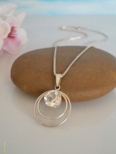 Wunderschöner älterer Anhänger Silber 800, Modernist, Bergkristall, Kette 925