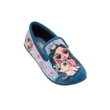 Flyke Mädchen Hausschuh aus weichem Stoff Avio Print Mädchen Einhorn mit Glitzer