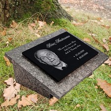 Granit Grabplatte Grabtafel Grabschmuck 40x30x3 Foto+Text Gravur Grabstein-gg11s