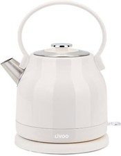 Retro Design Wasserkocher Creme-farben 1,5 Liter Edelstahl 2200W Livoo DOD202C