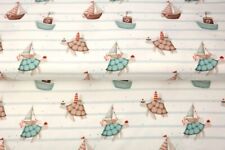 Baumwolljersey Schildkröte Boote Schiffe | Öko-Tex Stenzo cremeweiß ab 50x1 50cm