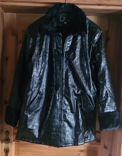 Langjacke schwarz stoff und - stoff,