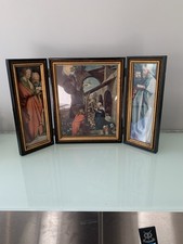 Alter Bilderrahmen Holz, Triptikon, Geburt Jesu,