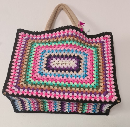 Oma tasche häkeln - tasche,, jute