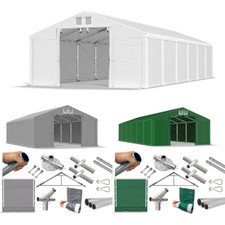 LAGERZELT 4x6m - 8x12m Industriezelt PVC 560g/m2 Lagerhalle Weidezelt Unterstand