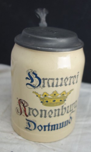 Alter bierkrug mit zinndeckel - alter,