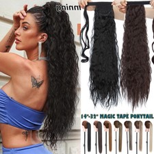 Zopf Clip Pferdeschwanz Haarverlängerung Lockig Ponytail Dick Wavy Wrap Haarteil