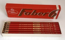 12 Vintage Bleistifte Faber Castell 7457 HB Steno-Stifte Stenographie Pencils