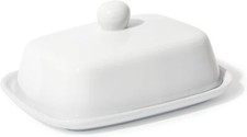 Butterdose - Hochwertige Butterglocke aus Keramik - Butter Dish (250g) (Weiß)