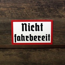 Schild Nicht fahrbereit Retro