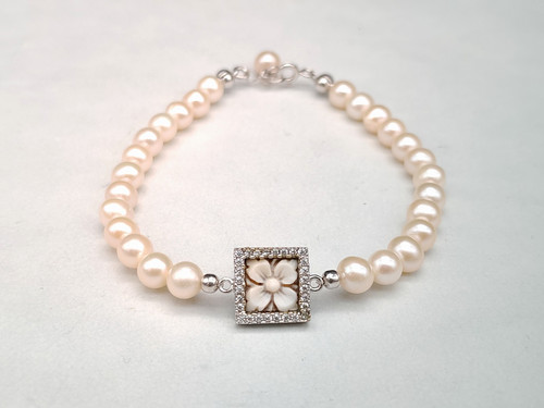 Damenarmband kamee blume - kamee,