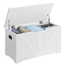 Aufbewahrung Ottomane Truhe Spielzeugkiste Bettwäsche Deckenbox groß Holz Hocker Bank