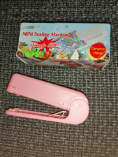 Mini Folienschweißgerät Verschließen v. Plastiktüten Versiegelungsgerät NEU rosa