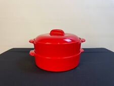 Cooks Essentials Dampfgar-Set Keramik 3tlg.m. Deckel Rot 260° Bakofen Microwelle