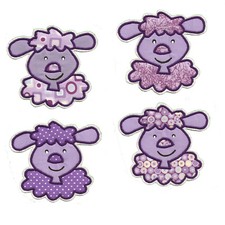 Schaf 1 Aufnäher #07 FL# Neu Applikation lila flieder Schafskopf 
