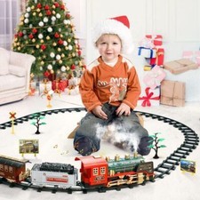 Elektrischer Zug Set Eisenbahn Schienen Spielzeug Licht & Sound Xmas Geschenk