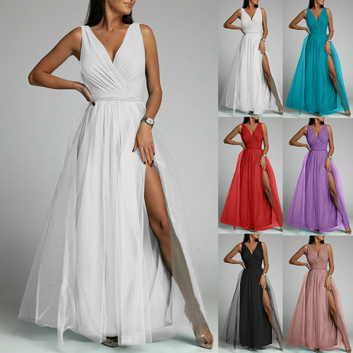 Damen tüll abendkleid lange - damen,