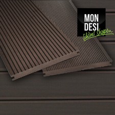 WPC Breitdielen Terrassendielen Muster Handmuster Dunkelbraun Terrasse Holzdiele