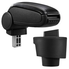 Armlehne Mittelarmlehne Leder Bezug Schwarz / Weiß für Seat Ibiza IV 6J 2009-