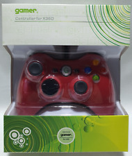 Gamer Xbox 360 Controller Red Wired 2,7 m long cable New