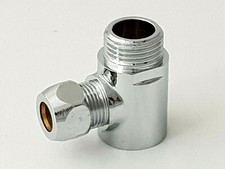 ASW T-Stück verchromt, mit 1 Quetsche 1/2" x 3/8" x 10 mm