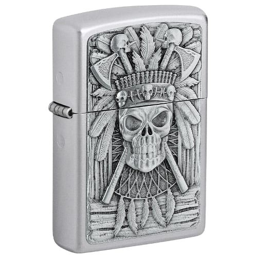 Zippo satiniern indian skull - indian,