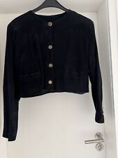 Damen Lederjacke VINTAGE  Veloursleder-Jacke Kurzjacke Gr.42 dunkelblau,Miss Joy