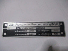 Nameplate ID plate sign IFA