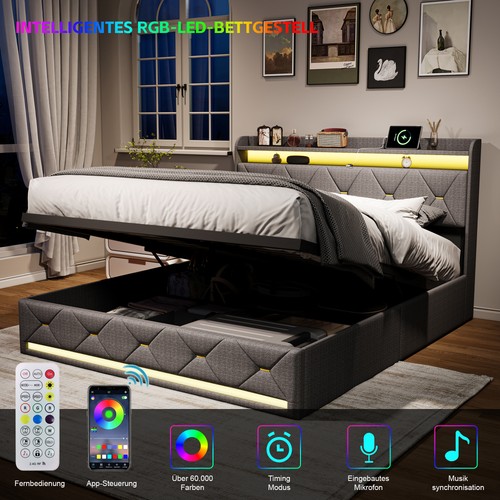 Led boxspringbett 140 200 - led,