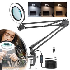 Lupe mit Licht und Ständer 10 Fach LED Lupenleuchte Schreibtischlampe Lupenlampe